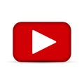 Red Video Player Button - vector Royalty Free Stock Photo